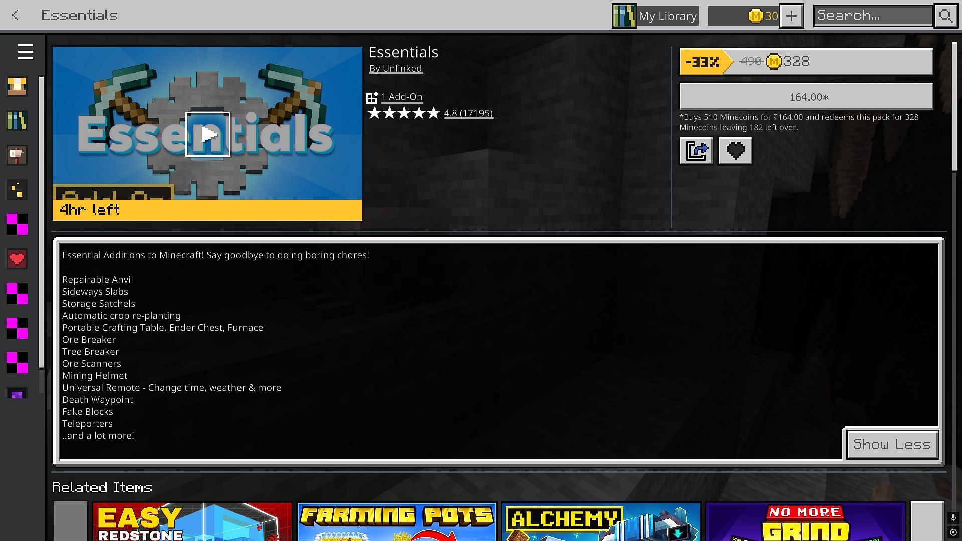 Essentials brings loads of useful features to Minecraft Bedrock (Image via Sportskeeda Gaming || Mojang Studios)